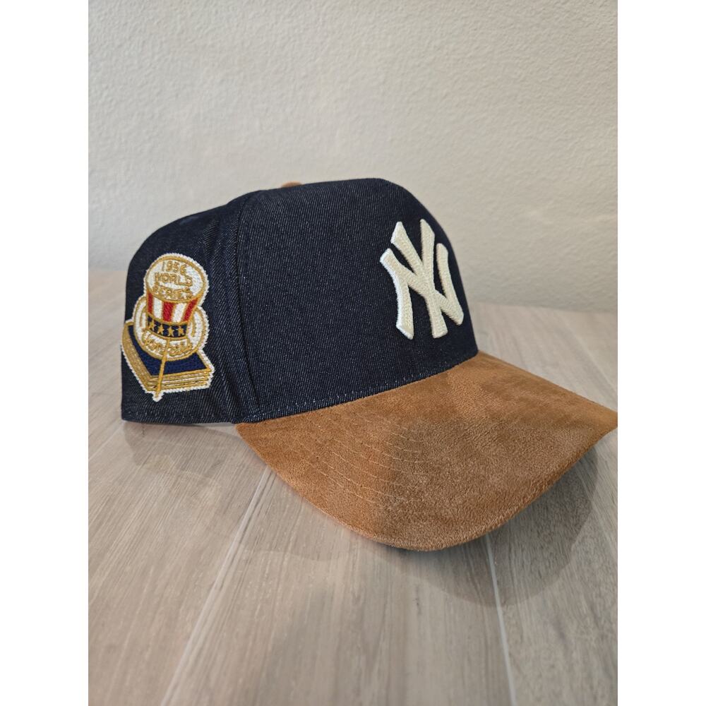 New York Yankees Mitchell & Ness Denim 2 Tone Wool Brim Snapback Hat MLB
